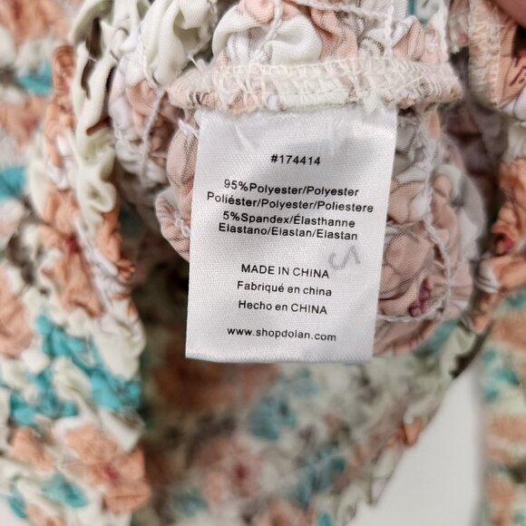 Dolan Anthropologie Pebble Smocked Turtleneck Popcorn Top Size XS Floral - Picture 12 of 16